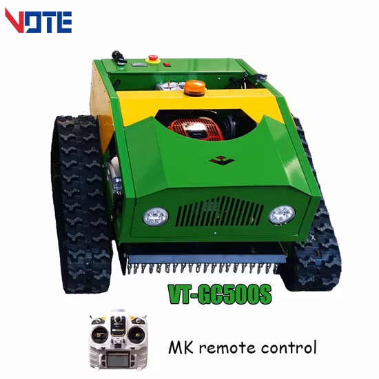 Cortadores de grama sem fio tipo roda para agricultura 4WD Cortador de grama com controle remoto automático